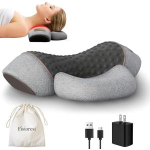 Fisiorest 3-in-1 Neck Massager Pillow,Cervical Pillow，Memory Foam Pillows，3D Ergonomic Cervical Pillow for Neck Back Shoulder Pain Relief