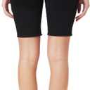 WallFlower Women's Irresistible Denim Shorts High-Rise Insta Soft Juniors (Standard and Plus) (0, Black Bermuda)