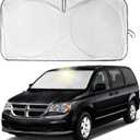 for Dodge Caravan 2006-2024 Front Windshield Sun Shade Sunshade-for Dodge Promaster 2014-2023 Windshield Cover, for Grand Caravan 2022 Reflective Protector Sun Visor Car Accessories(63" X 39.4")