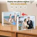 JOHOUSE 2 Pack 4 x 6 Acrylic Picture Frames, Double Sided Magnetic Photo Frames Self Standing Frameless Transparent for Desktop Display Gifts for Women