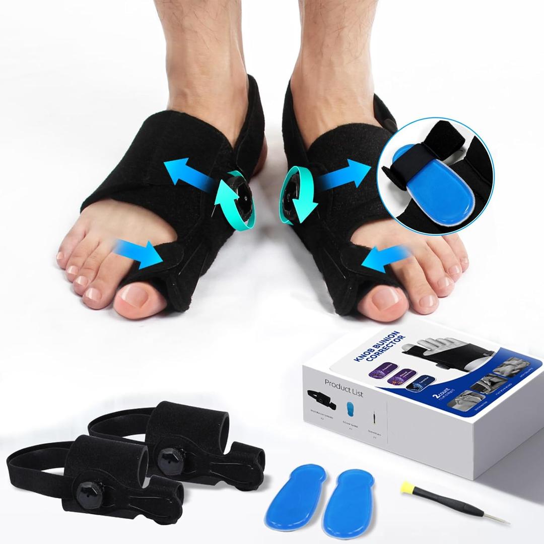 Bunion Corrector for Women Men, Adjustable Bunion Splint with Big Toe Separators, Orthopedic Bunions Correction Suitable for Feet Bunion Relief, 2PCS