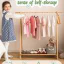 Kids Clothing Rack with Storage Shelf, Kids Dress Up Rack, Dance Costume Garment Rack for Hanging Clothes,Garment Rack for Hanging Clothes Organizer, Bamboo (Natural)