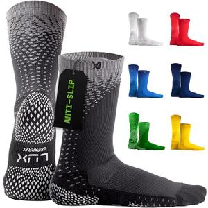 LUX Athletic Grip Socks with GripArray™ (Patented) Technology | Anti Slip Socks for Men and Women | Grip Socks for Soccer, Basketball Socks with Grip