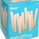 Darice 500 Pcs Popsicle Sticks for Crafts, 6" Natural Color Wooden Craft and Waxing Sticks - Classroom Supplies, STEM DIY Art, Ages 3+