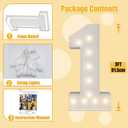 3FT Marquee Numbers, Warm White Light Up Number 1 with Display Board, Marquee Balloon Kit Decorations, DIY Pre-Cut Frames for Party, 1st Baby Birthday, Anniversary Decor, 21st Milestones