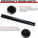 9/16"(14mm) Power Nut Driver, Nut Runner Hollow Socket with 1/4" Hex Shank,Fit Long Bolts and Ductwork Power Nut Driver for Overhead Fastening Applications Operations (6 Inch)