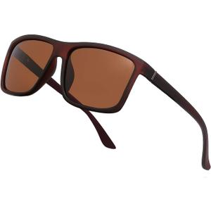 NIEEPA Men's Sports Polarized Sunglasses Square Frame Glasses NP1007 (A30 Mattebrown Frame/Brown Lens)