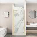 Pivot Shower Door,30-32" W x 72" H Frameless Shower Door, 1/4" (6 mm) in Thick Clear Tempered Glass, Brushed Gold Finish, Reversible Glass Shower Door