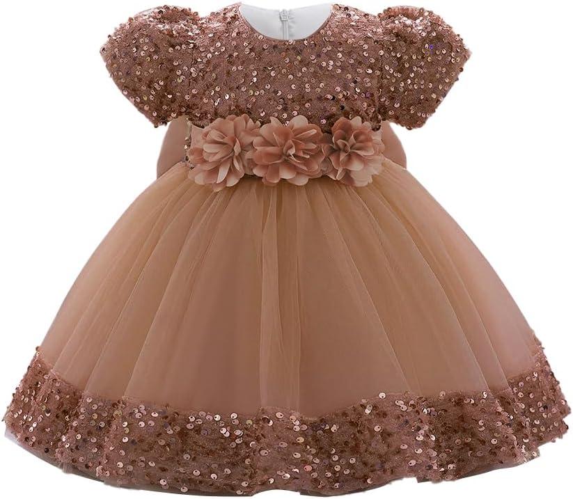 Cichic Baby Girls Dress Toddler Party Dress Cute Church Baptism Birthday Party Formal Dress Size 12-24 Months