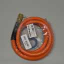 Hybrid Air Compressor Hose 3/8 in x 6 ft Lead in Hose, Heavy Duty, Lightweight, Flexible and Kink Resistant Whip Hose with 1/4" Industrial Brass Fittings, Orange