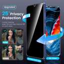 firtstnow 3 Pack Privacy Screen Protector for Samsung Galaxy S25 Tempered Glass + 2 Pack Camera Lens Protector, True 25Anti Spy, 9H+ Hardness, Fingerprint Unlock, Case Friendly Bubble-Free 6.2 Inch