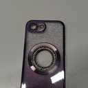 Misscase for iPhone 16e Magnetic Glitter Case Compatible with MagSafe,Full Protection Slim Shockproof Anti-Scratch Case with Camera Lens Protector Logo View Dust-Proof Cover for Women Purple