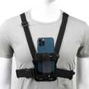Mobile Phone Chest Strap Mount,Harness Strap Holder Universal Cell Phone Clip for Action Camera POV Compatible with Gopro Akaso Samsung iPhone etc