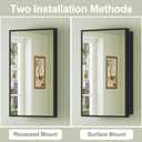 Buruis 20 x 28 Inch Framed Medicine Cabinet Mirror, Recessed/Wall Mounted