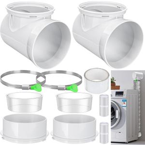 90 Degree Dryer Vent Elbow(2 Pcs),Dryer Vent Duct Connector Kit,90 Degree Dryer Vent Tight-Fit Connector Elbow for 4 Inch Dryer Duct Vent Hose.