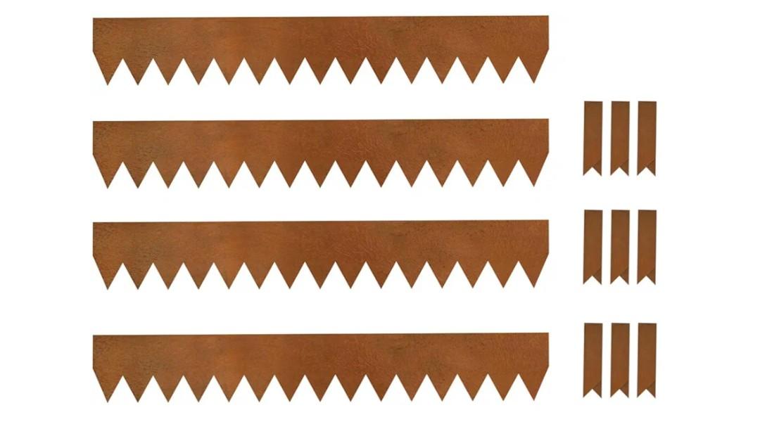 Weathering Steel Edging 6 Pack, 40" L x 6" H Depth Corten Steel Landscape Edging Kit Rust Patina Finish, 20ft Total Metal Edging for Landscaping, Metal Garden Border & Lawn Edging