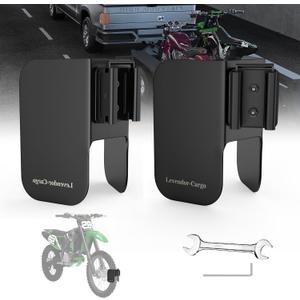 Motorcycle E-Track Wheel Chock,E Track Dirt Bike Wheel Chock fits tire 2" to 6",Heavy Duty 10 Gauge Steel E Track Motorcycle Wheel Chock,Black Dirt Bike Wheel Chocks for Trailer/Garage/Truck(2 Packs)