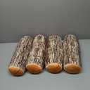 Huwena 4 Pcs Wood Pillows Tree Stump Decorative Round Throw Pillows 3D Digital Print Wood Trunk Stump Cylinder Cushion for Home Sofa Living Room Decor, 15.8 x 5.5 Inch