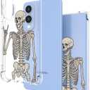 Hungo Compatible for Samsung Galaxy S25 Edge Case for Women Girls Clear Design Cute, Girly for Women Girls Floral Transparent Skin Skull Skeleton