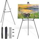 Easel Stand for Sign Picture Stands for Display, Photo Stand Floor Standing Tripod Black Easel with Support Rods, Welcome Board Stand for Wedding, Poster