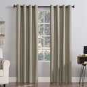 Sun Zero Columbia 2-Pack Thermal Energy Saving 100% Blackout Grommet Curtain Panel Pair, 50" x 95", Stone