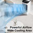 Uthfy Portable Air Conditioners, 3 IN 1 Evaporative Air Cooler with Detachable Water Tank, 6 Ice Packs, 12H Timer, 120° Oscillation, Remote, 3 Speeds, 4 Modes, Swamp Cooler for Bedroom, Milky White