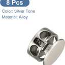 uxcell 8Pcs Metal Cord Locks, 3.5mm Double Hole Toggle Spring Stop Cord Locks End Fastener Slider for Backpacks Clothing Drawstrings Lanyards, Silver Tone