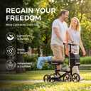 BlessReach Knee Scooter for Adults for Foot Injuries, Dual Braking System
300lbs Foldable Leg Scooter, 120° Turning, PadAdjustable Height, Storage Bag,Crutch Alternative for Ankle Recovery, Black