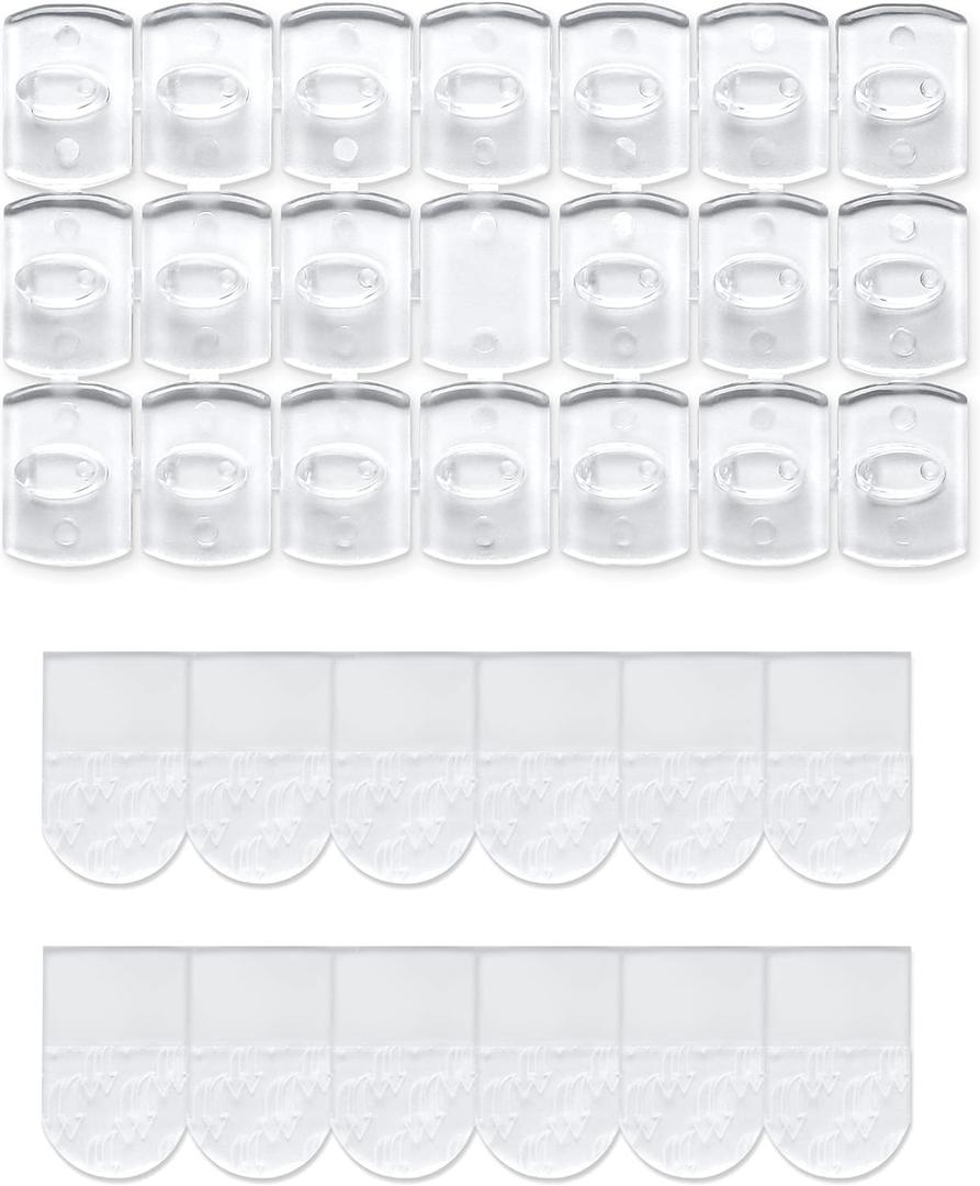 100 Mini Clear Light Clips with 120 Adhesive Strips, Damage-Free Indoor Mini Wall Hooks for Hanging, Removable Clips for Decoration