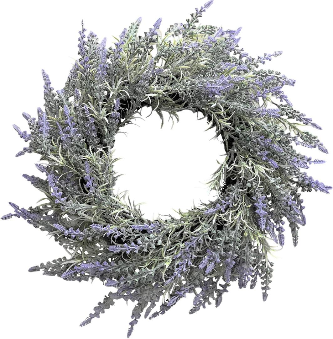 Wreaths for Front Door, Purple Flower Garland for All SeasonsGrapevine Wreath with Lavender Flowers for Home Decor and Front Porch Decor, Artificial Hanging Flowers for Outdoors (Purple)