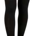 Moon Wood Women Thigh High Socks Extra Long Cotton Knit Warm Thick Tall Long Boot Stockings Leg Warmers (One Size, 1 Black)