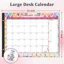 Ospelelf Desk Calendar 2026-2027 Large 22"x17" Monthly Family Planner Pad with Protective Cover 18 Months January 2026 - June 2027 Geometry