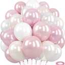 Pearl Pink Balloons,Double Stuffed Blush Pale Light Pink and Pearl white Balloon for Women,Bridal Shower,Wedding,Boho,Birthday Party,Backdrop Decorations