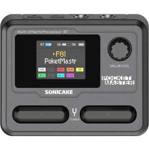 SONICAKE Pocket Master-Portable Multi Effects Pedal, 100+ Built-in Guitar/Bass/Acoustic Effects, Amp Modeling, IR Cabinets Simulation, Stereo OTG USB Audio Interface, Rechargeable Guitar Pedal (Black)