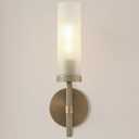 15" Hardwired Frosted Glass Bathroom Wall Sconces, Handmade Knurled Brass Wall Light Fixture,Modern Vanity Light for Living Room,Hallway, Bedroom, Indoor Sconces