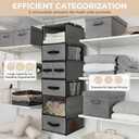 GRANNY SAYS Hanging Closet Organizer 6 Shelves, Closet Organizers and Storage with 5 Drawers, 6 Side Pockets Closet Hanging Organizer, Hanging Storage Organizer for Closet, Baby Clothes, Gray (Inseparable)