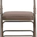 Flash Furniture HERCULES Series Curved Triple Braced & Double Hinged Beige Fabric Metal Folding Chair, Set of 1