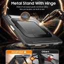 ZoneFoker for iPad A16 Case, iPad 11th/10th Generation 2025/2022 (11 inch/10.9 inch) with [Multi-Angle Metal Stand] / Pencil Holder, Slim Lightweight Hard Cover for i Pad 11/10 th (Black)