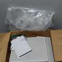 BOLUO White Nightstand with Charging Station, LED Night Stand with 2 Fabric Drawers, Bedside Table with USB Ports and Outlets, Nightstand for Bedroom Modern