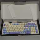 AULA 99 Key Keyboard, Tri-Mode Bluetooth/2.4GHz/USB-C Cute Creamy Gaming Keyboard with Number Pad RGB Backlit, Media Knob Custom Mechanical Feel Computer Keyboards for MAC Xbox PC Gamer - Purple