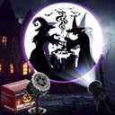 Lingvee Halloween Projector Light with 1 Film Slides Holiday LED Projector Lights Outdoor Reflectors Waterproof Landscape Decorative Rotation Lighting Movement Projection Lamp(Witches Poison)