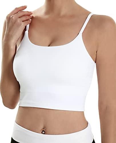 ECOPARTY Sports Bras for Women Quick-Dry Padded Wirefree Workout Crop Cute Tank Tops Camisole Yoga Fitness Running Gym, S