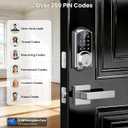 Veise VE06-L Smart Locks with 2 Lever Handle Set, App Control, Keyless Entry Deadbolt for Front Door, Electronic Digital Touchscreen Keypad, Auto Lock, Waterproof, Easy Installation, Satin Nickel
