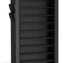 Kitsure Shoe Rack - 10-Tier Large Capacity Shoe Organizer Shelf with Dust Cover & Side Pockets, Rust-Proof Metal Shoe Rack for Closet, Entrance, Living Room, 33.6" x 12.4" x 69.3", Black