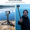 HSU Tripod Stand + Selfie Stick Pole - Waterproof Hand Grip for GoPro Here 13 12 11 Insta360 X5, X4, X3, X2, AKASO DJI Osmo Action Camera Extension Monopod Accessories