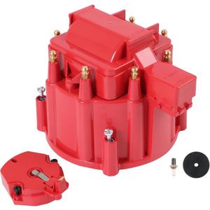 HEI Distributor Cap and Rotor Replacement For K549 SBC 283 305 307 327 350 400 BBC 454 396 427 Red Male Large Distributor Cap Rotor Kit