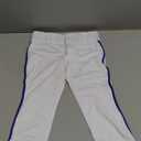 CHAMPRO Girls' Tournament Low-Rise Youth Softball Pants with Braid (Small, White, Royal Pipe)