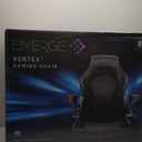 Emerge Vortex Bonded Leather Ergonomic Gaming Chair with Lumbar Support, High Back and Adjustable Tilt Lock, Black and Gray