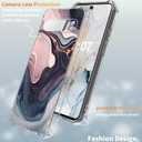 for Google Pixel 9 Pro Case Camera Lens Protector, [Marble Slim]+[Anti-Drop Shockproof Protective] Soft TPU Women Stylish Pixel 9Pro Phone Covers 2024 6.34 Inch (Night)