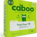 Caboo Tree Free Toilet Paper, Septic Safe Bath Tissue, Quick Dissolving 2 Ply Sheets - 300 Sheets Per Roll, 9 Double Rolls (Count of 9 (Pack of 1))